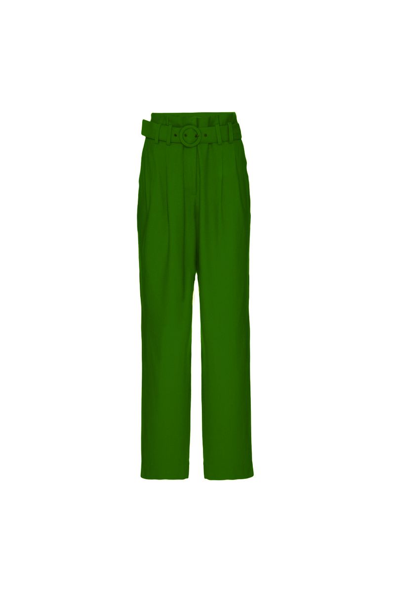 calça alfaiataria feminina verde